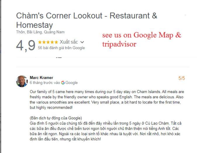 Cham'S Corner Lookout Homestay & Restaurant Tân Hiệ エクステリア 写真